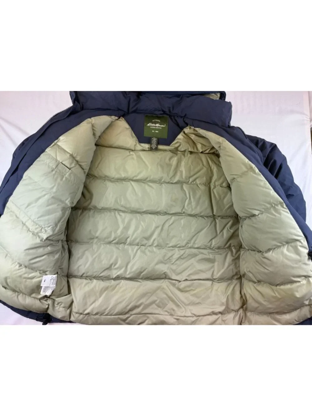 Eddie Bauer Goose Down Parka Jacket Winter Coat Navy Mens XL - Picture 3 of 14
